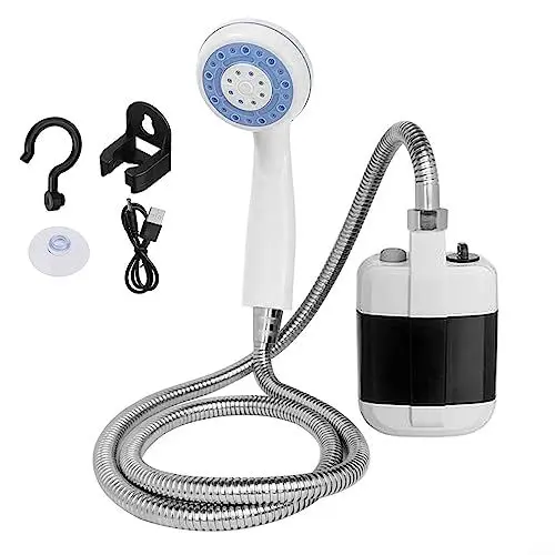 Produktbild: Lioaeust Tragbare Campingdusche, Camping-Dusche, Campingzubehör, wiederaufladbarer Duschkopf, Hundebadepumpe für Strand, Schwimmen