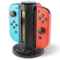 Produktbild: Lioncast® Joy Con Quad-Charger für Nintendo Switch (mit LED Ladeanzeige) - Nintendo Switch Controller Ladestation extra stabiler Stand - Nintendo Switch Joy Con Halterung Ladestation