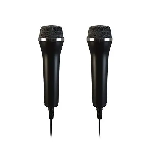 Produktbild: Lioncast® USB Mikrofon 2er Set für PS5 / PS4, PC, XBOX, Wii, Nintendo Switch - USB Microphone für Singstar, Lets Sing, Voice of Germany & Karaoke - Universal USB Mikrofon Switch - Playstation Zubehör