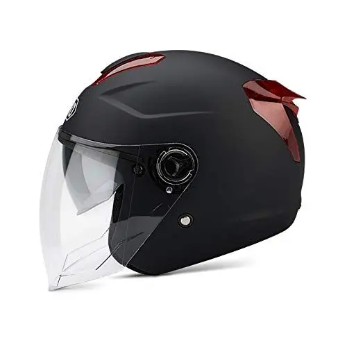 Produktbild: LIONCIANO Helm Für Erwachsene Mit Doppelvisier, 7-Absätze-Sicherheitsschnalle, Abs-Schale Kombiniert Mit Eps-Pufferschicht Für Besseren Fahrschutz(Matt-schwarz, 56-60CM)
