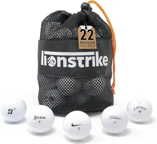 Produktbild: Lake-Golfbälle Klasse A | 22 echte recycelte und gebrauchte Golfbälle | Auswahl an Top-Marken | Lakeballs für alle Spielstärken | Aufbewahrungstasche im Lieferumfang enthalten