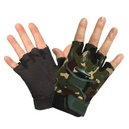 Produktbild: LIOOBO 1 Paar Camouflage Kids Sports Halbfingerhandschuhe Fahrradhandschuhe für den Außenbereich