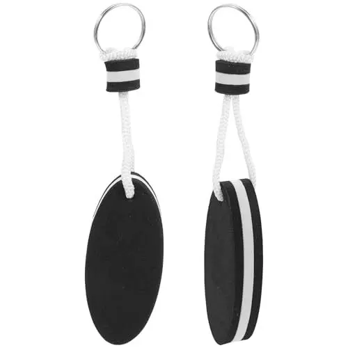 Produktbild: LIOOBO 2 Paket Eva schwimmende schlüsselring Wasser schwimmende schlüsselanhänger für kajak kanu Marine nautisch bootfahren Schwimmen Strand Outdoor-Sport schwarz