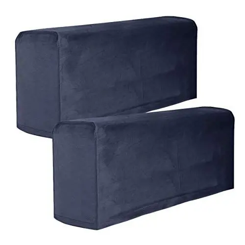 Produktbild: LIOOBO 2 x Sofa-Armlehnenbezüge, Stretch-Sofa-Schonbezug, Möbelschutz, Sessel, Armlehne, Schutzhülle für Liegestuhl, Sofa, Marineblau