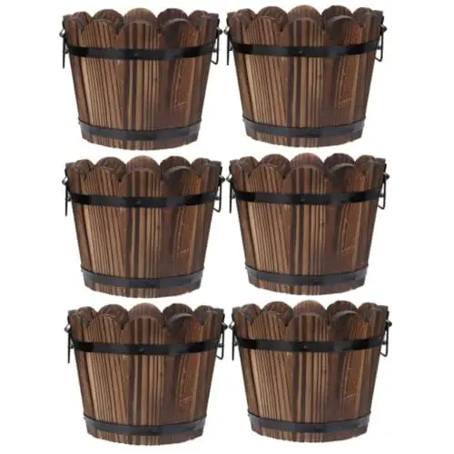 Produktbild: LIOOBO 3 Sätze Blumentopf Aus Massivholz Blumentopf Im Freien Pflanzentöpfe Innen Kleiner Topf Anzuchtkasten Blumenbank Behälter Deko Kleiner Pflanzer Chinesische Tanne 2 Stücke * 3