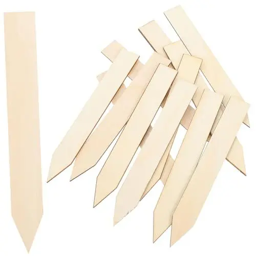 Produktbild: LIOOBO 50 Stück Pflanzenetikett aus Holz Zeichen dekorativ Kindergarten drinnen Gartenschild Name pflanzenstecker pflanzstecker Blumenetiketten saftige Etiketten leeres Pflanzenetikett