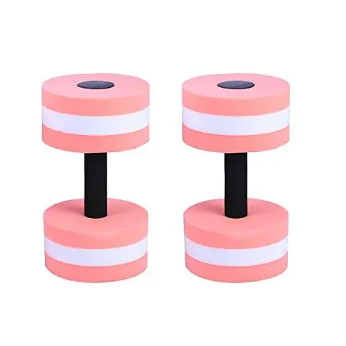 Produktbild: LIOOBO Hanteln Aquahanteln Aquahantel mit Schlaufengriff für Wasser Fitness Aquagym Aquajogging 2 Stück (Rosa)