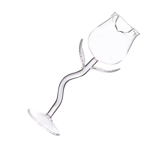 Produktbild: LIOOBO Rose Rotwein Gläser Kreative Party Weingläser aus Gesundem Blumengestaltung für Hochzeit Festival Dekorative Weingläser für Bar Restaurant Café