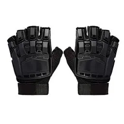 Produktbild: LIOOBO Special Forces Taktische Halbfinger-Paintball-Handschuhe Begabte Outdoor-Ausrüstung verformte magische Lederschutz-Schutzhandschuh (Schwarz, XL)