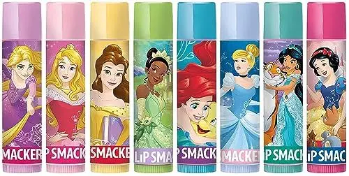 Produktbild: Lip Smacker Disney Princess Party Pack, Set mit 8 Lippenbalsamen für Kinder, Inspiriert von Disney-Prinzessinnen, Natürliches & Transparentes Finish