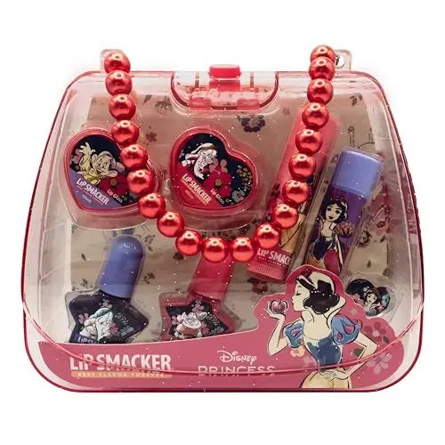 Produktbild: Lip Smacker Schneewittchen Tote Bag Set, 8-teiliges Schminkset für Kinder mit Lippenbalsam, Nagellack, Schimmercremes und Zubehör, in einer Niedlichen Mini-Tasche, Disney Prinzessin Geschenke