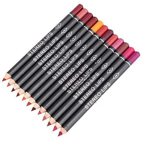 Produktbild: 12-teiliges Lippenkonturenstift-Set, Lippen-Make-up, Weiche Stifte, Wasserfest, Matt, Lippenkonturenstift, Lippen-Make-up, Kosmetikstift-Set