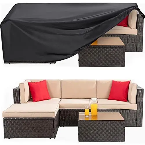 Produktbild: Lipneaed Cover for Garden Furniture with 4 Buckles, Heavy-Duty 420D Oxford Fabric Coating, Waterproof, Windproof, UV-Resistant, Winter-Proof for Furniture Sets, 242x162x100cm