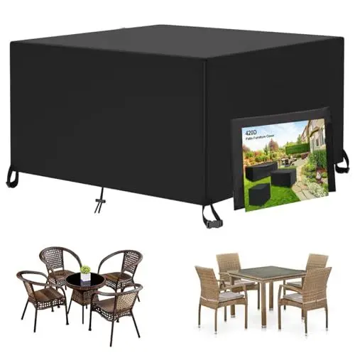 Produktbild: Lipneaed Patio Furniture Covers, Waterproof Outdoor Furniture Table and Chairs Cover, Rectangle Tear-Resistant Wind Dust Proof Furniture Set for Winter (125