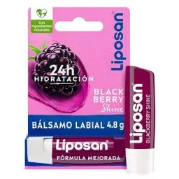 Produktbild: Liposan Blackberry Shine (1 x 4,8 g), Himbeer-Lippenbalsam, farbiger Lippenbalsam, feuchtigkeitsspendender Lippenbalsam für schöne, weiche und saftige Lippen