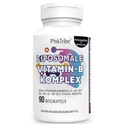 Produktbild: Liposomale Vitamin B Komplex Hochdosiertes Kapseln - Mit 9 B-Vitaminen, Methylisierte Aktivformen, 10-fache Absorption, Ohne Zusätze, 3 Monate Vorrat, 90 Weichkapseln (1er Pack)