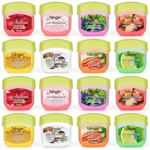 Produktbild: Lippenbalsam, Lippenpflege mit Glycerin für trockene rissige Lippen, pflegender Lippenstift mit reichhaltiger Formel für schnelle und anhaltende Pflege 1er Pack (16pcs)