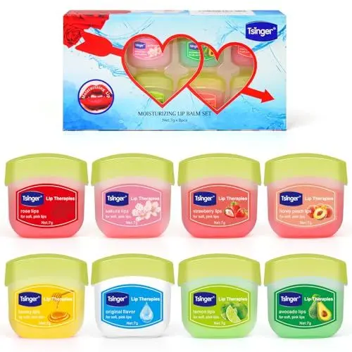 Produktbild: Lippenpflege, Lippenbalsam mit Glycerin für trockene rissige Lippen, pflegender Lippenstift mit reichhaltiger Formel für schnelle und anhaltende Pflege 1er Pack (8pcs)