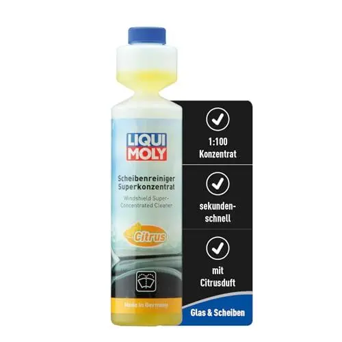 Produktbild: LIQUI MOLY Scheibenwischwasser Scheibenreiniger-Superkonzentrat Citrus, Art.-Nr. 1519 I 250 ml Scheiben-Wischwasser Konzentrat mit Zitronen-Duft für eine schnelle Reinigung I Mischverhältnis 1:100