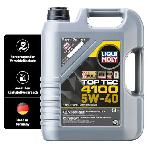 Produktbild: LIQUI MOLY Top Tec 4100 5W-40 | 5 L | Synthesetechnologie Motoröl | Art.-Nr.: 3701, farblos