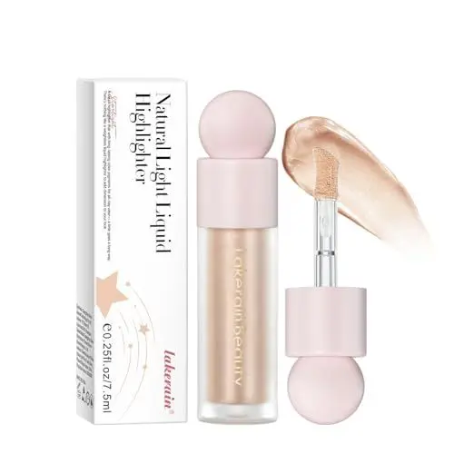 Produktbild: Liquid Highlighter, Cream Highlighter Natural Light Face Body Glow Makeup Face Brightens Liquid Highlighter Festival Party Makeup (# 02, 1pcs)