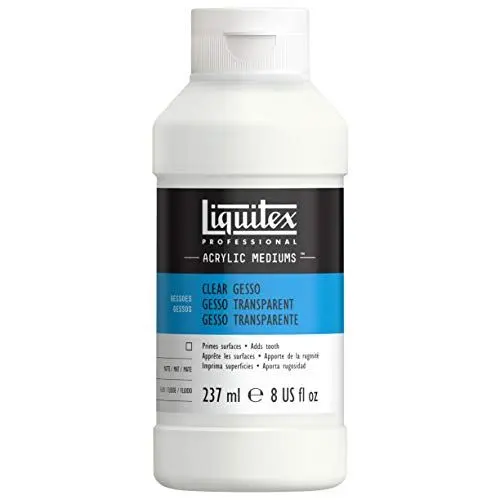 Produktbild: Liquitex 7608 Professional klares Gesso, Universalgrundierung für Acrylfarben, licht und alterungsbeständiger Primer, gebrauchsfertig - 237ml Flasche, transparent