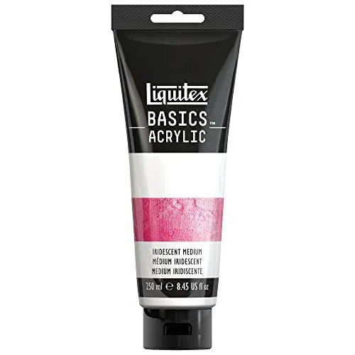 Produktbild: Liquitex 8870309 Basics Acrylfarbe Irisierendes Medium für Acrylfarben, schillerndes, metallisches Medium, kann mit Acrylfarbe gemischt oder allein verwendet werden - 250ml Tube