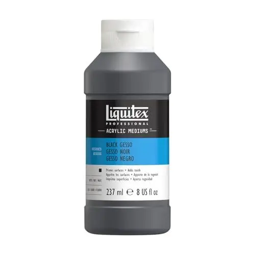 Produktbild: Liquitex Gesso Grundierung für Acrylfarben, Ölfarben, Alkydfarben, lichtecht, gebrauchsfertig, lichtecht in Archivqualität - 237ml Topf, Schwarz