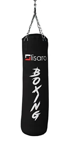 Produktbild: Lisaro Canvas Boxsack/Sandsack 150cm | geeig. für Jede Sportart | Ca. 38-40 kg | gefüllt | inkl. Vierpunkt - Stahlkette | Material lEINENGEWEBE (Canvas) | Studioqualität | Boxing