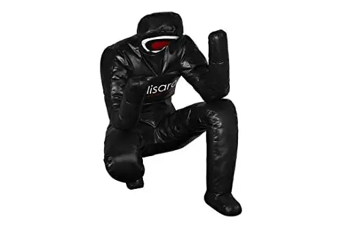 Produktbild: Lisaro Judo Dummy Schnuller Gr.180|MMA Grappling Dummy BJJ Wrestling Dummy Sitzposition brasilianischer JIU Jitsu | Selbstverteidigung Training Vinyl | UNGEFÜLLT |Grappling Dummy Schwarz