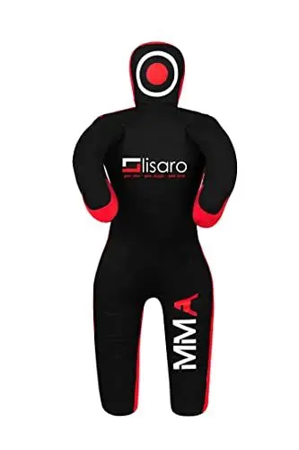 Produktbild: Lisaro Judo Dummy Schnuller Gr. 130/145/160/170cm | Box-Dummies | Canvac | schwarz-rot | UNGEFÜLLT | stehend | Grappling Dummy (170cm)