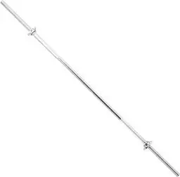 Produktbild: Lisaro Langhantel-Stange mit Sternverschlüssen 120/160/182 cm - Standardnorm gerändert und verchromt | Scheibenaufnahme Ø 30 mm | Profi Langhantel (120 cm)