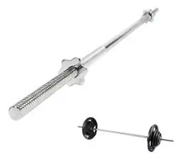 Produktbild: Lisaro Langhantel-Stange mit Sternverschlüssen 120/160/182 cm - Standardnorm gerändert und verchromt | Scheibenaufnahme Ø 30 mm | Profi Langhantel (182 cm)