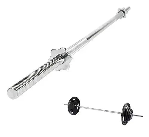 Produktbild: Lisaro Langhantel-Stange mit Sternverschlüssen 120/160/182 cm - Standardnorm gerändert und verchromt | Scheibenaufnahme Ø 30 mm | Profi Langhantel (182 cm)