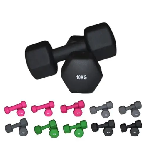 Produktbild: Lisaro Neopren Hantel | Profi Kurzhanteln 0,5-10 kg | Hexagon Hanteln - Fitness Gewichte für Frauen & Männer - Schweißresistent & Bodenfreundlich - Ideal für Home Gym & Studio (2x 1kg)