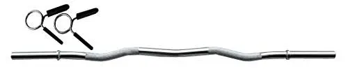 Produktbild: Lisaro SZ Hantel Curlstange 120cm mit Federverschlüssen | Standardnorm gerändelt und verchromt | Scheibenaufnahme Ø 30 mm | Hantel Curl Stange Hantelstange
