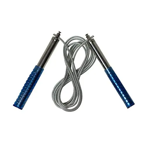 Produktbild: Lisaro Springseil aus Metall 280cm | Speed Rope | Griffe aus Metall | längenverstellbar | Ideal für Boxen, MMA, HIIT, Kampfsport, Kickboxen, Muay Thai, Thaiboxen, Intervalltraining & Double Unders