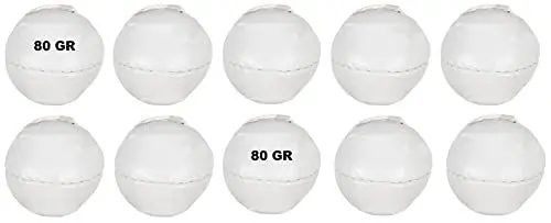 Produktbild: Lisaro Wurfball 10er Set aus Leder 80gramm weiß. oder 80gramm rot Wurf Ball – Schlagball ideal für Bundesjugendspiele für Schulen, Vereine und Wettkämpfe, Wurfübungen