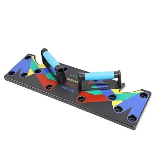 Produktbild: lisaro 9-in-1 Push-up-Board, Multifunktions-Muscleboard, farbcodiertes, Liegestütz-Rack-Board-System für Fitness, Workout, Training, geeignet fur Fitness Studio und Heimtraining