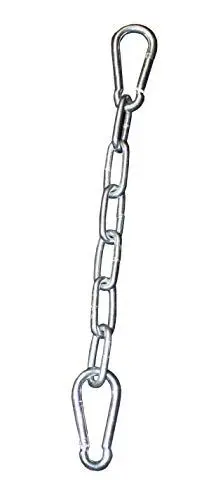 Produktbild: Lisaro Boxsack Ketteverlängerung 50 cm, Für BOXSACK, Hängesessel, Hängestuhl, Liebesschaukel Stahlkette für Sandsack, Aufhängung mit 2 Karabiner Hacken, 200 KG geeignet