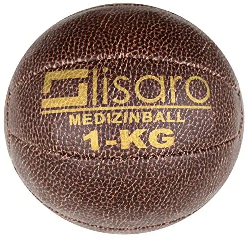 Produktbild: Lisaro Profi Medizinball | Kunstleder | Braun | Top Qualität | Gewichtsball | Trainingsball | Slamball | Fitness Ball (4kg)