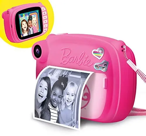 Produktbild: Lisciani - BARBIE Print Cam - Sofortbildkamera BARBIE für Kinder ab 5 Jahren - 3 in 1: Sofortfotos Selfie-Kamera Video - Druckt 180 Fotos - Großer Farb-LCD-Bildschirm - Aufkleber