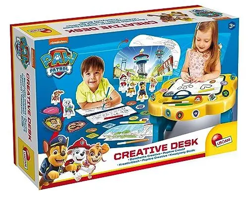 Produktbild: Lisciani - Paw Patrol - Kreativer Tisch - Kreatives Spiel - Zeichenspiel, Färbung und Phantasie - Aufkleber - Tischspitze zum Malen und Erstellen eines Drehbuchs - Für Kinder ab 3 Jahren