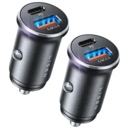 Produktbild: LISEN 2-Pack Zigarettenanzünder USB C Metall KFZ Ladegerät 54W Auto Ladegerat PD&QC3.0 12v USB Steckdose Schnelle Aufladung Auto Gadgets mit iPhone 16 15 Plus 14 13 Pro Max iPad Samsung S25 S24