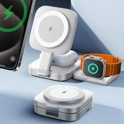 Produktbild: LISEN 3 in 1 Ladestation für Apple Watch Und iPhone 16 Mehrere Geräte Magsafe Ladestation,Reisen Wireless Charger für iPhone Magsafe Stand Tragbar iPhone Apple Ladestation Fit Apple Watch Airpods
