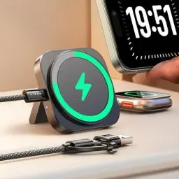Produktbild: LISEN Induktive Ladestation für Apple Watch Und iPhone (Super Tragbar) Magsafe Ladegerät,Reisen Wireless Charger für iPhone Magsafe Stand 2024 iPhone Apple Ladestation Fit iPhone 16 Watch Airpods