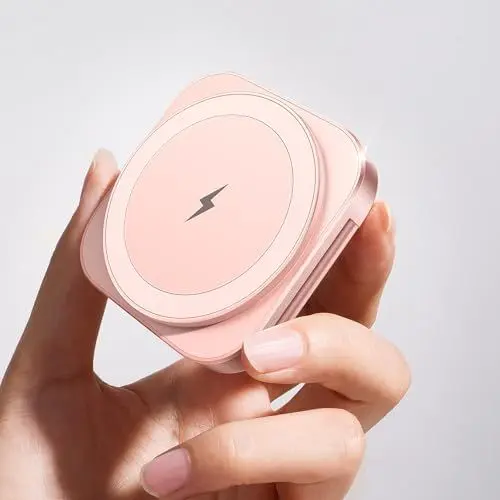 Produktbild: LISEN Induktive Ladestation für Apple Watch und iPhone (Super Tragbar) Magsafe Ladegerät,Reisen Wireless Charger für iPhone Magsafe Stand iPhone Apple Ladestation Fit iPhone 16 Watch Airpods,Rosa