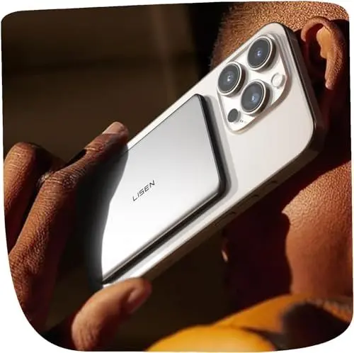 Produktbild: LISEN Slim Magsafe Powerbank für iPhone 16 Pro Max Apple 17X Magnetische Power Bank Klein Mini, Festival Zubehör 5000mAh Magsafe Akku & 18W PD USB C für iPhone 16 Pro 15 14 Plus 13 12 Reise Gadgets