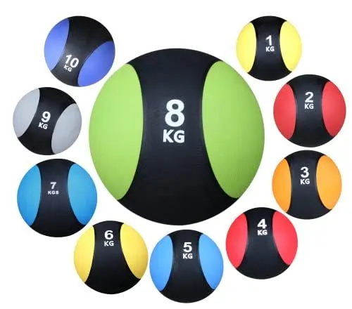 Produktbild: LISlisaro Medizinbälle – Professionelle Studio-Qualität Gummimedizinbaelle, für Jede Trainingsroutine, Muskelaufbau, Cardio-Fitness, Kraft- und Erholungstraining, Medizinbälle 8 KG