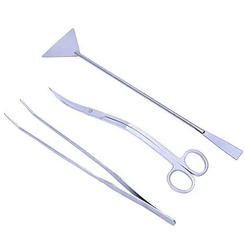 Produktbild: LissomPlume 3 Stück Aquarium Werkzeuge Fisch Tank Kit Aquascaping Set Edelstahl für Fisch Tank Pflanzen Schere Pinzette - 27cm